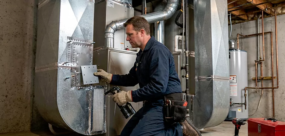 Supply and Return Plenum Repair in Easton